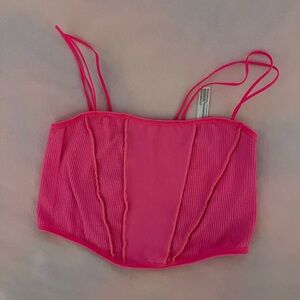 EUC urban outfitters pink corset top stretchy size M